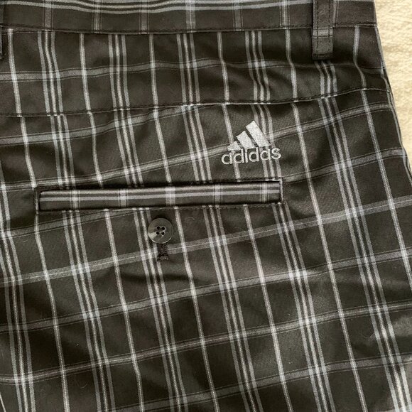 Adidas Plaid Striped Flat Front Cargo Casual Shorts - Picture 5 of 10